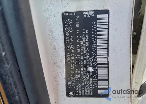 1997 BMW 528 I Automatic from USA, damaged, VIN WBADD632XVBW27769